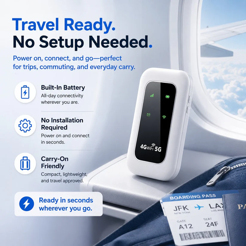 Portable Wi-Fi shown for travel