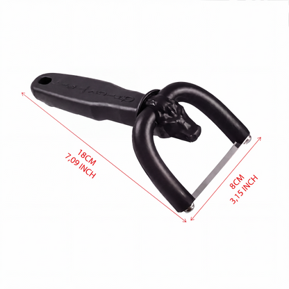 Handheld trimming tool with length and width markings