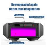 Front view of dark welding goggles