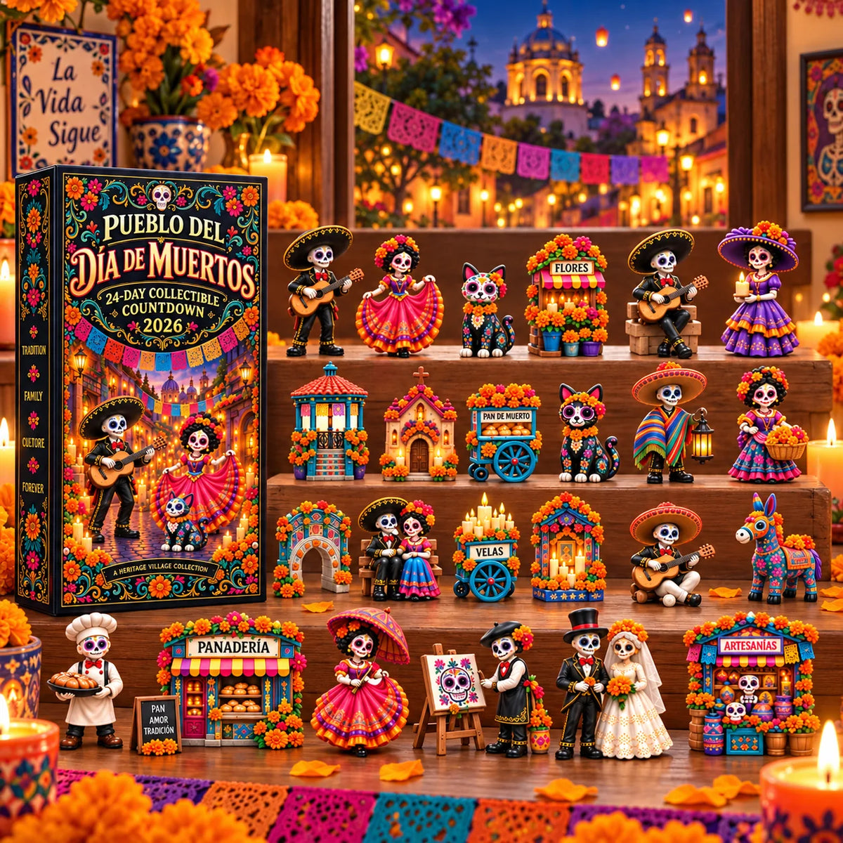 Day of the Dead 24-day countdown calendar with collectible miniatures