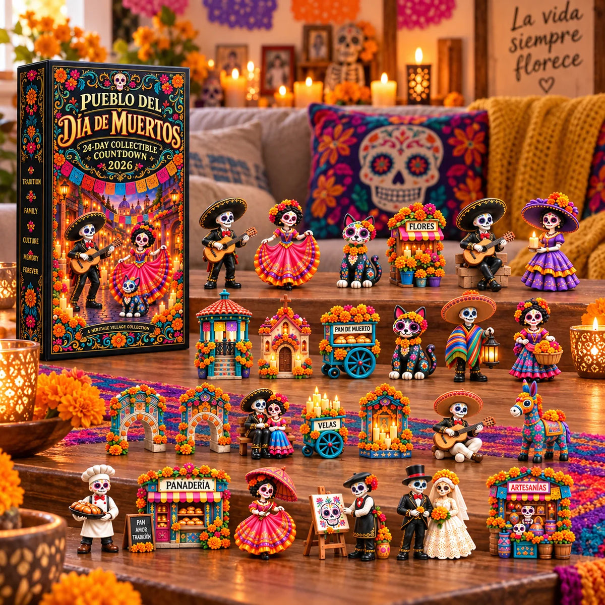 Miniature countdown collection arranged together for display