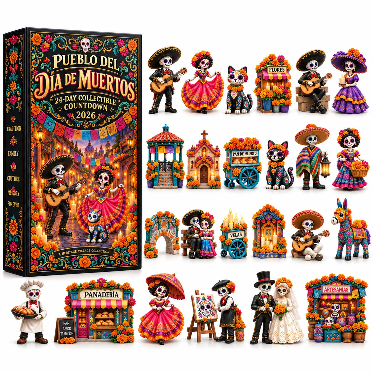 Overview of the Day of the Dead collectible countdown set