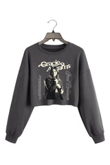Gracie Graphic Abrams Crop Sweatshirt For Women