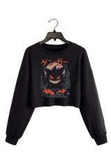 Dark Ghost Cropped Sweatshirt For Women