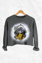 Scary Halloween Doll Cora Crop Sweatshirt For Women