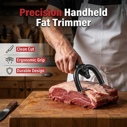 Precision handheld fat trimmer pictured in use